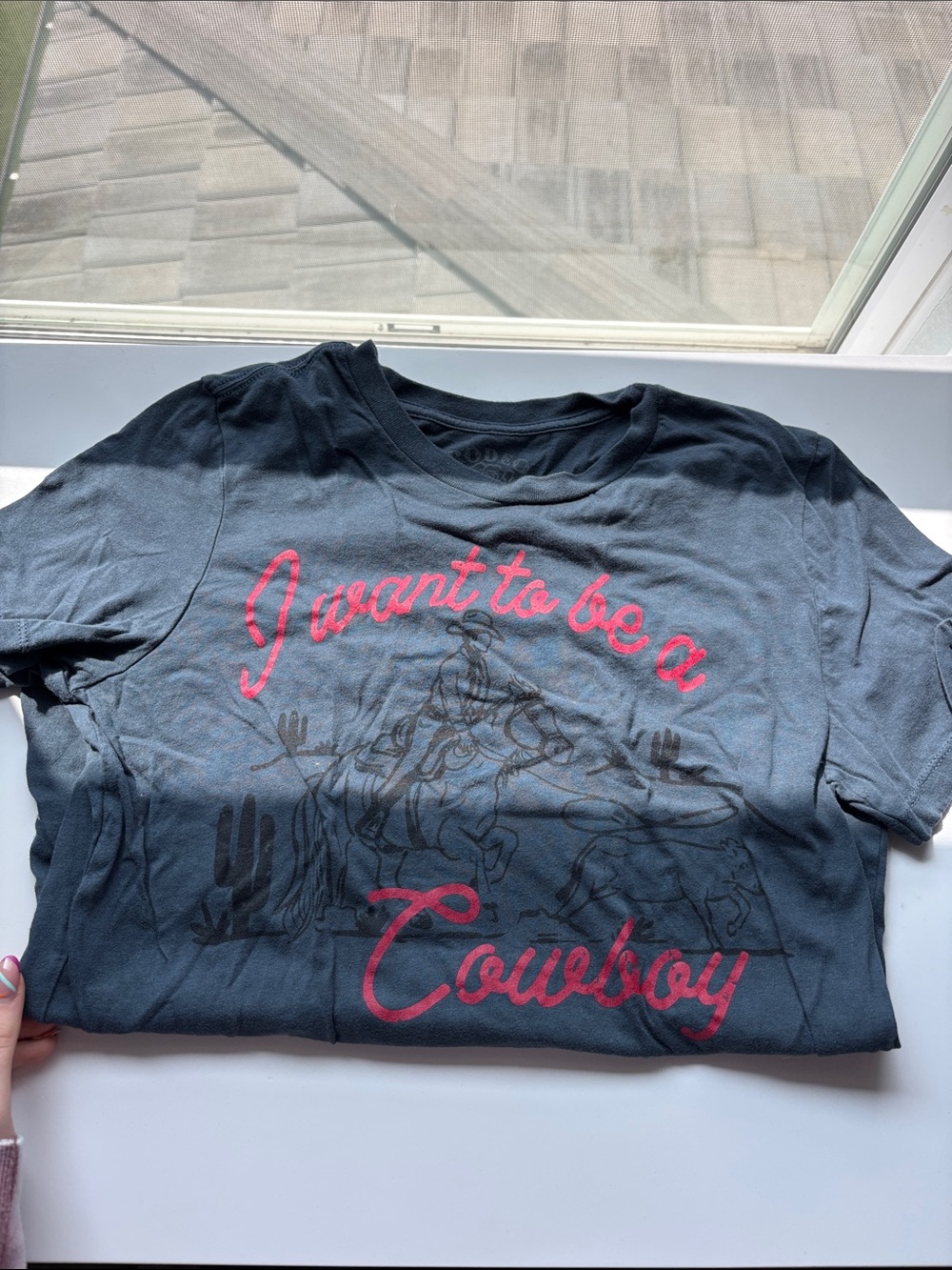 I Want to Be a Cowboy Graphic Tee - Women's Charcoal